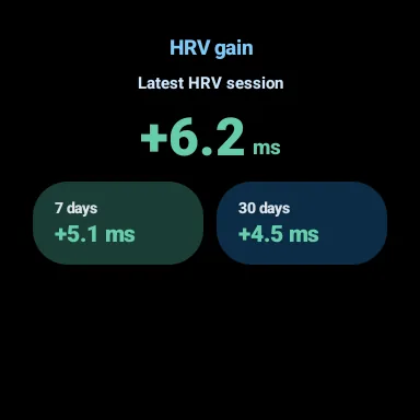 BreathFriend HRV gain tile on Wear OS