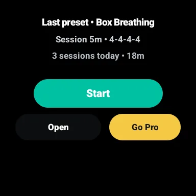 BreathFriend Wear OS tile quick start